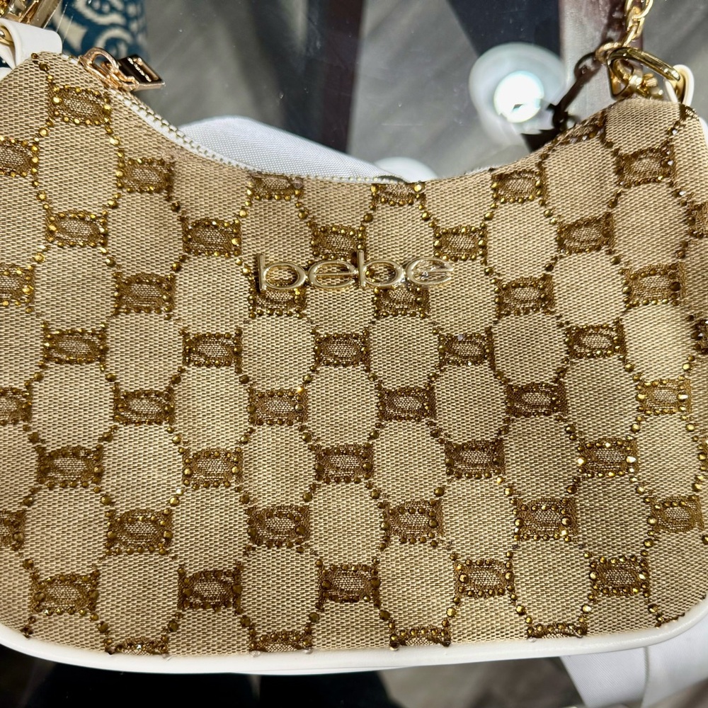 Bebe Tan and Gold Women's Bag